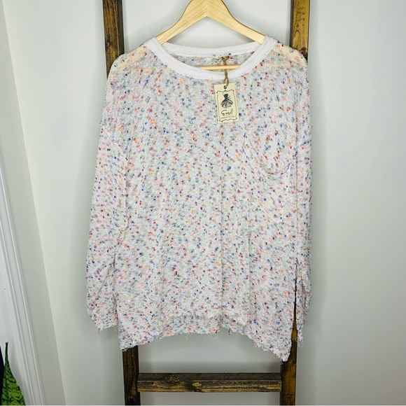 Easel Oversized Specked Pocket Sweater - Picture 1 of 6